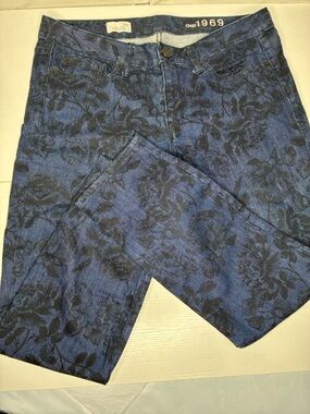 Gap 1969 Women's Dark Navy Floral Skinny Jeans